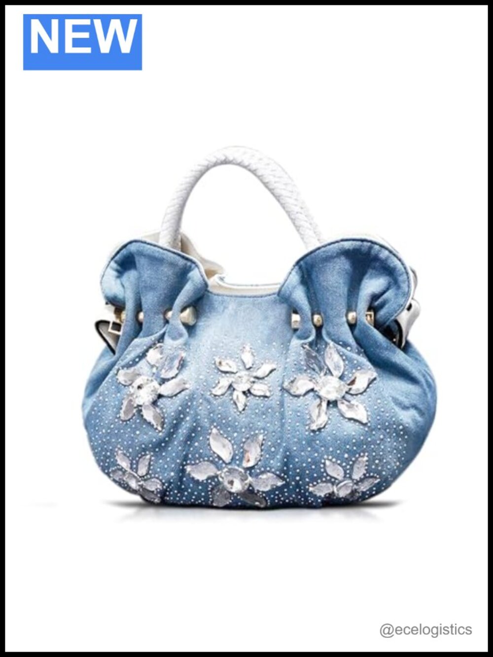Denim Tote Bag Shoulder Handbag Women Travel Daily Bag